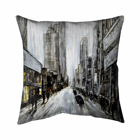 BEGIN HOME DECOR 26 x 26 in. Grey Gloomy Street-Double Sided Print Indoor Pillow 5541-2626-CI67